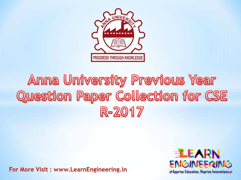 [PDF] Anna University Previous Year Question Paper Collection For (CSE ...